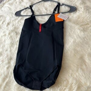 NWT SPANX SHAPE-WEAR OPEN BUST BODYSUIT VERY BLACK